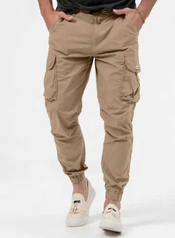 LUCAS Relaxed Cargo Pants with Drawstring and Cuffs