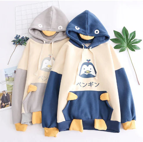 Japanese Girl Cartoon Velvet Hooded Pullover Sweater
