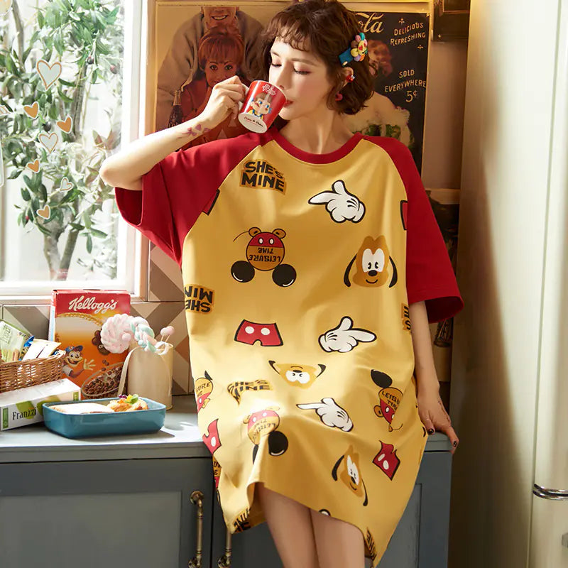 Cotton Short Sleeve Sleep Dress and Loungewear