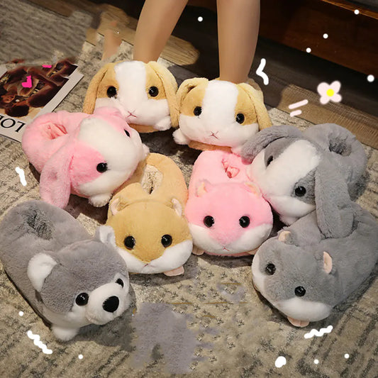 Large Plush Cotton Non-Slip Indoor Slippers