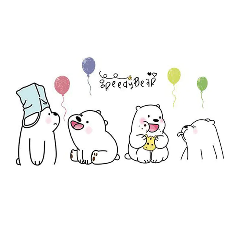Cute Lazy Bear Wall Stickers for Kids' Rooms