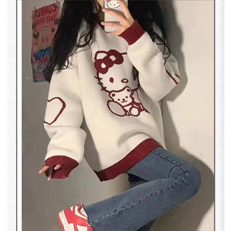 Japanese Cute Cartoon Sweater for Fall/Winter Women