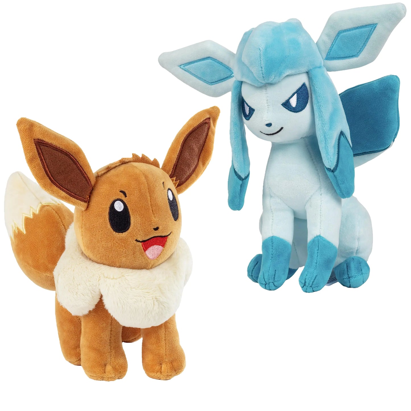 Pokemon 8" Eevee & Glaceon Plush 2-Pack - Eevee Evolution Set