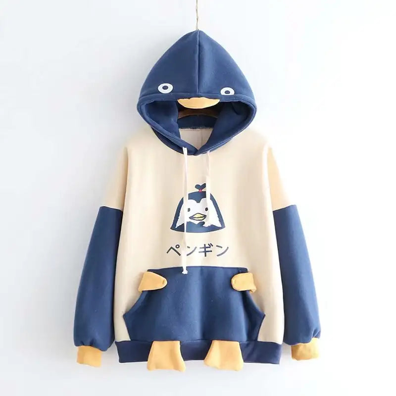 Japanese Girl Cartoon Velvet Hooded Pullover Sweater