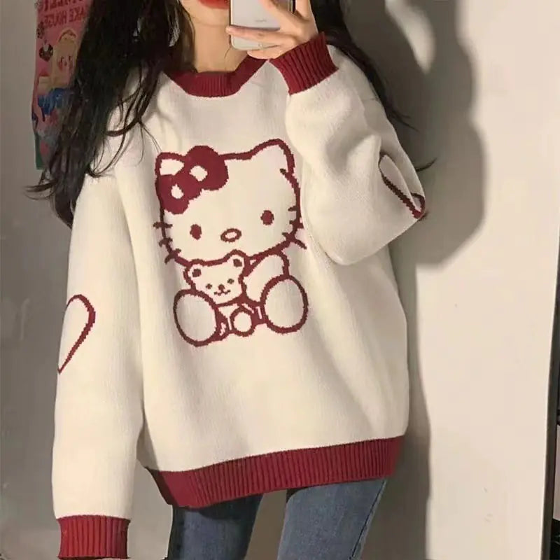 Japanese Cute Cartoon Sweater for Fall/Winter Women
