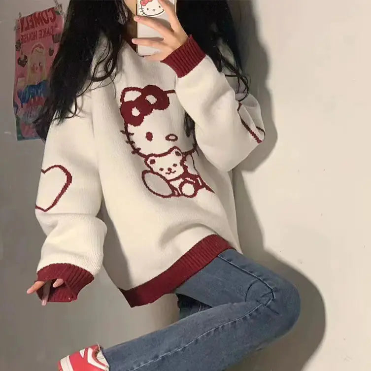 Japanese Cute Cartoon Sweater for Fall/Winter Women