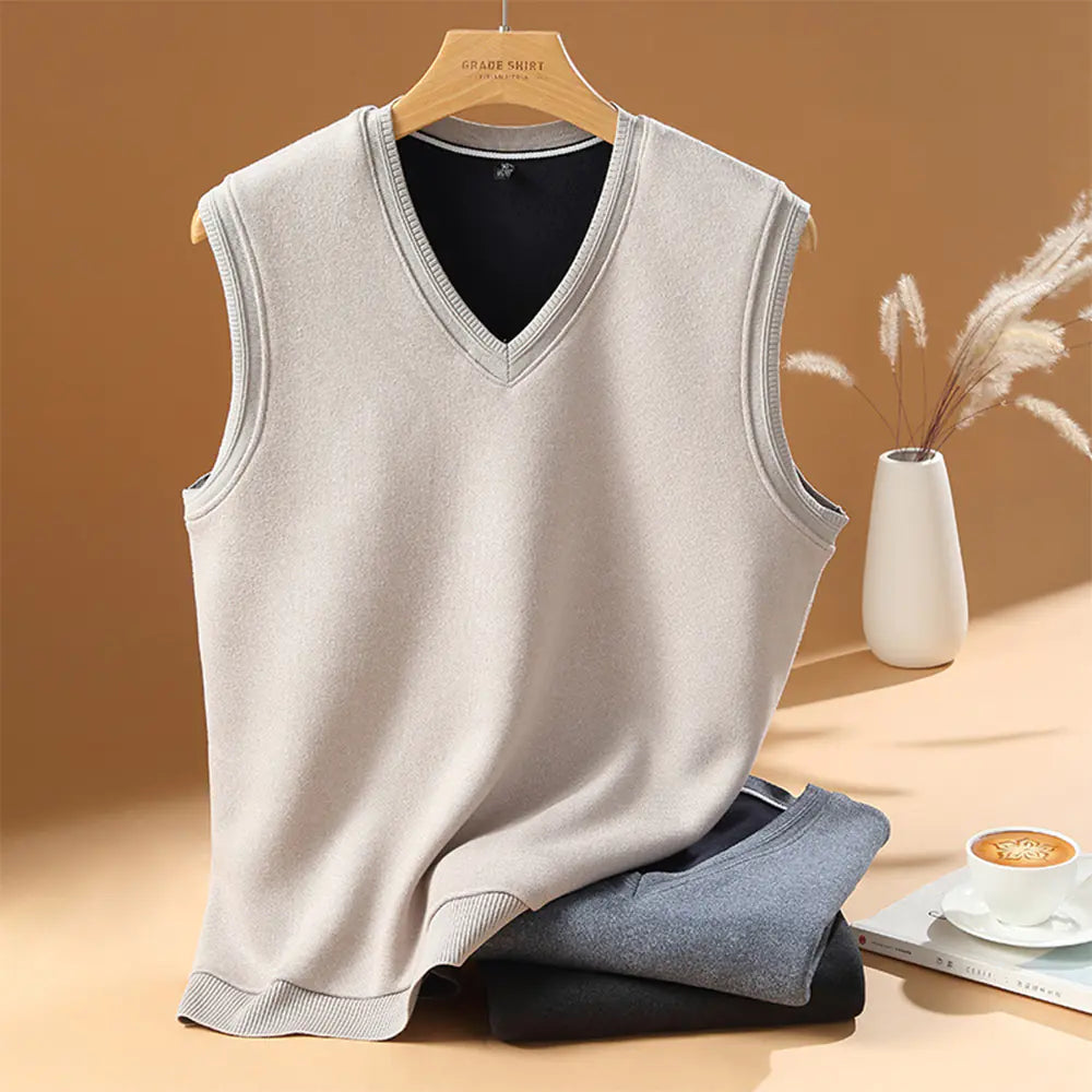 Men's Sleeveless Casual Knitted Sweater Pullover Vest