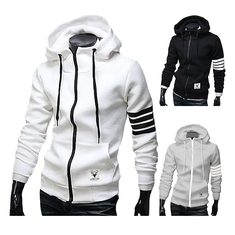 Men's Hooded Cardigan, Casual Sweatshirt Jacket