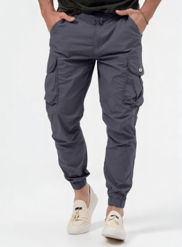 LUCAS Relaxed Cargo Pants with Drawstring and Cuffs