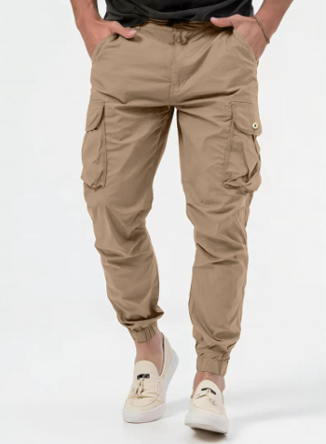 LUCAS Relaxed Cargo Pants with Drawstring and Cuffs