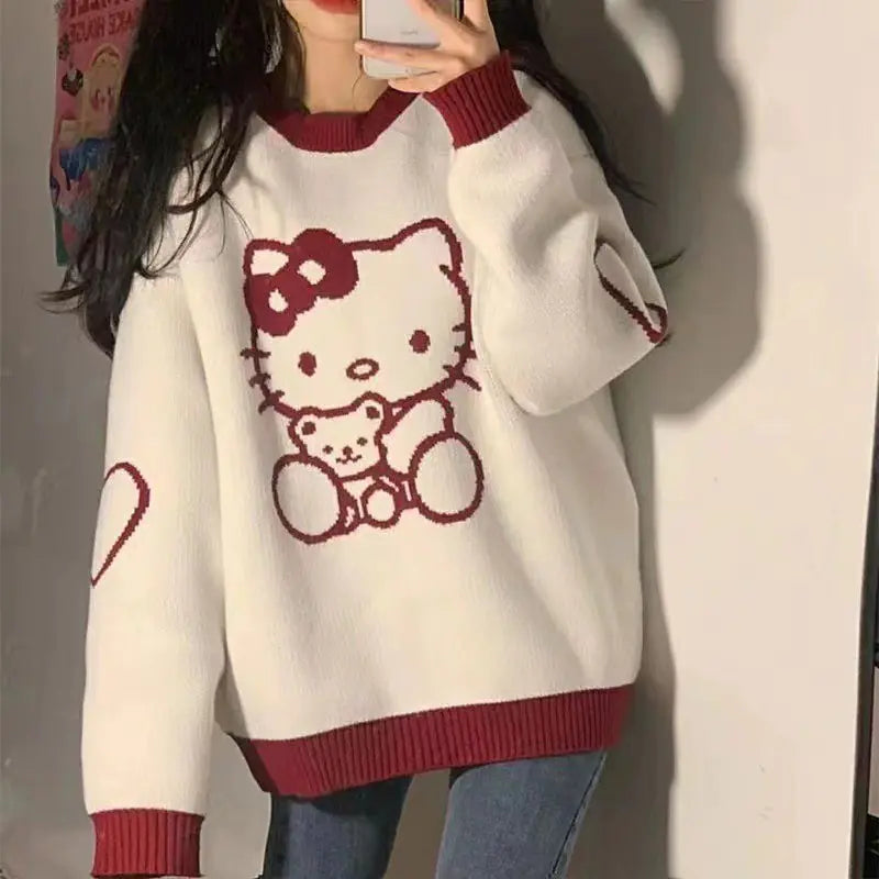Japanese Cute Cartoon Sweater for Fall/Winter Women